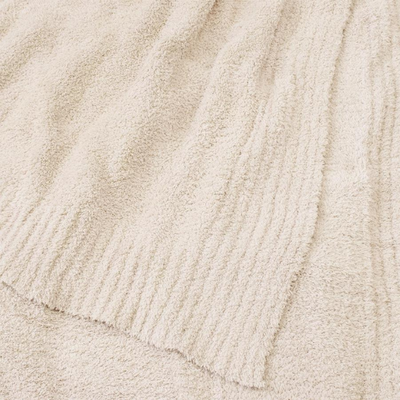 Buttery Soft Fluffy Knit Blanket - Cream