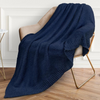 Buttery Soft Fluffy Knit Blanket - Navy