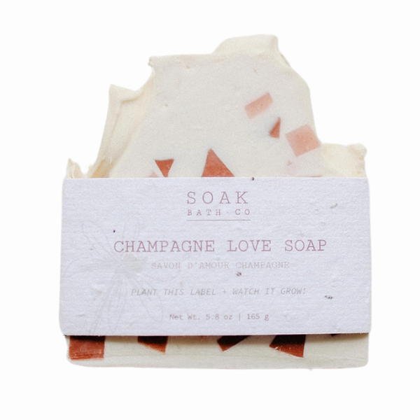 Champagne Love Soap Bar with Wildflower Seed Paper