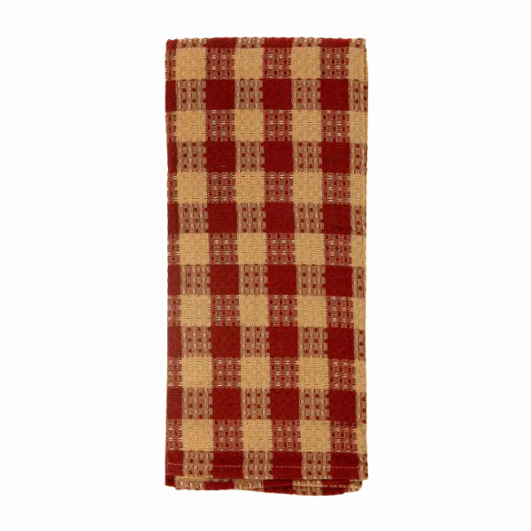 Checkered Burgundy Tea Towel