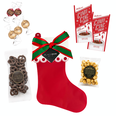 christmas stocking filled with treats