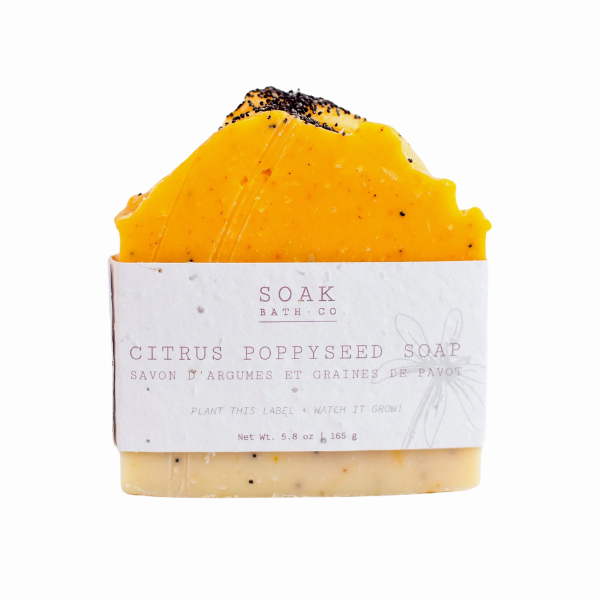 Citrus Poppyseed Soap Bar with Wildflower Seed Paper