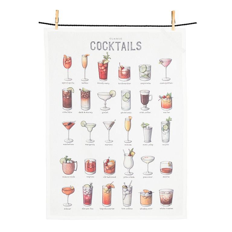 Classic Cocktails Kitchen Towel