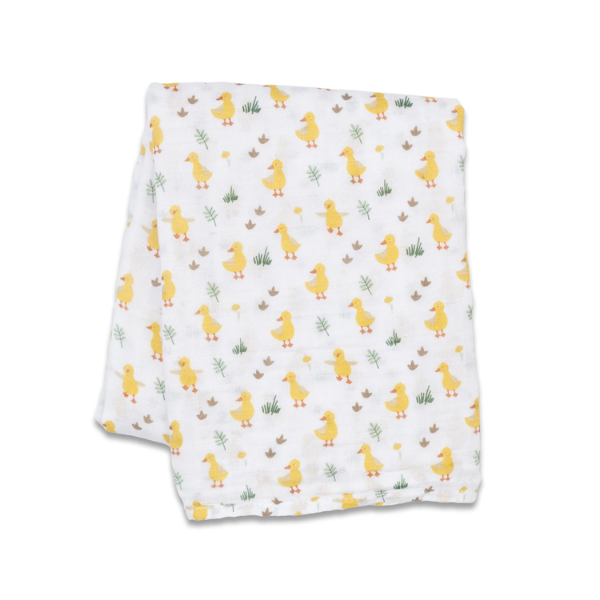 Cotton Baby Swaddle Blanket in Duck Pattern