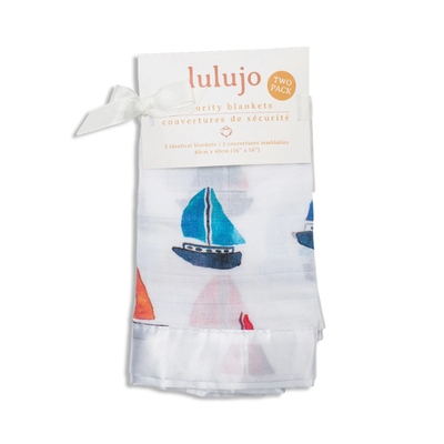 Cotton Security Blankets - Sailboat Pattern