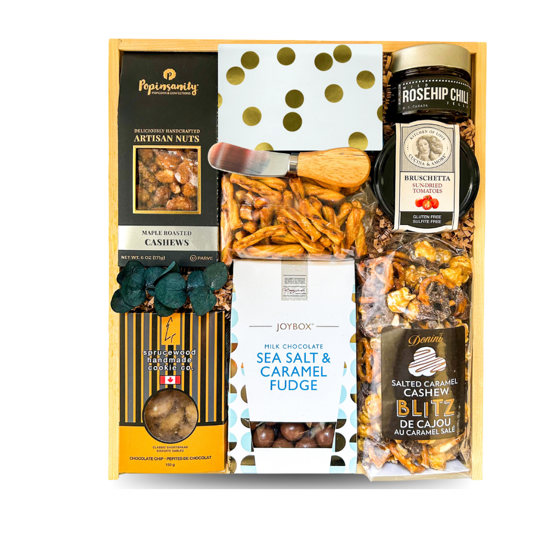 Gourmet Gift Boxes, Gifts For Food Lovers, Shipped Gift Boxes Canada, Decadent Snack Boxes, Artisan Food Gifts, Celebration Gift Boxes, Truffle Gift Sets, Chocolate Lover Gifts, Wine And Treats Gift Sets, Sweet And Savoury Gifts, Gifts With Fudge And Truffles, Unique Gourmet Gift Sets, Entertaining Gift Boxes, Luxury Food Gifts, Nova Scotia Gift Delivery, Gifts With Spreaders And Dips, Gifts With Chocolate And Nuts, Canadian Snack Gifts, Wine Optional Gift Boxes, Gifts With Pretzels And Jelly
