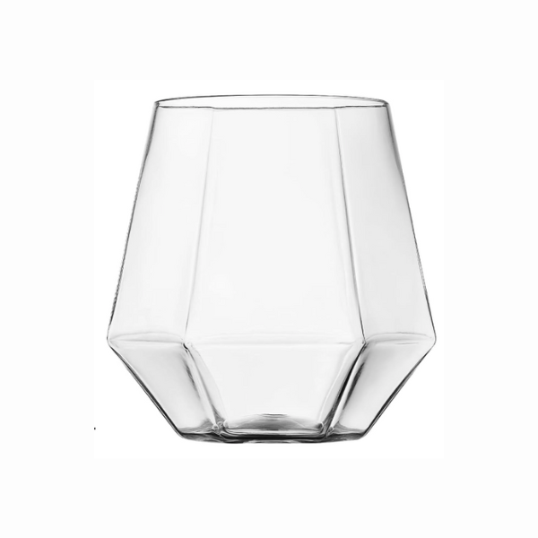 Diamond Shaped Shatterproof Stemless Wine Glass