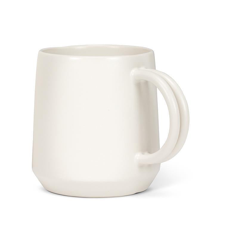 Double Handle White Mug