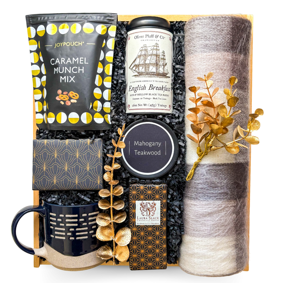 Luxury his and her gift set with customizable options in wood boxes