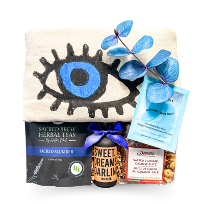 Cozy sleep gift styled to evoke calm, comfort, and restful evenings.