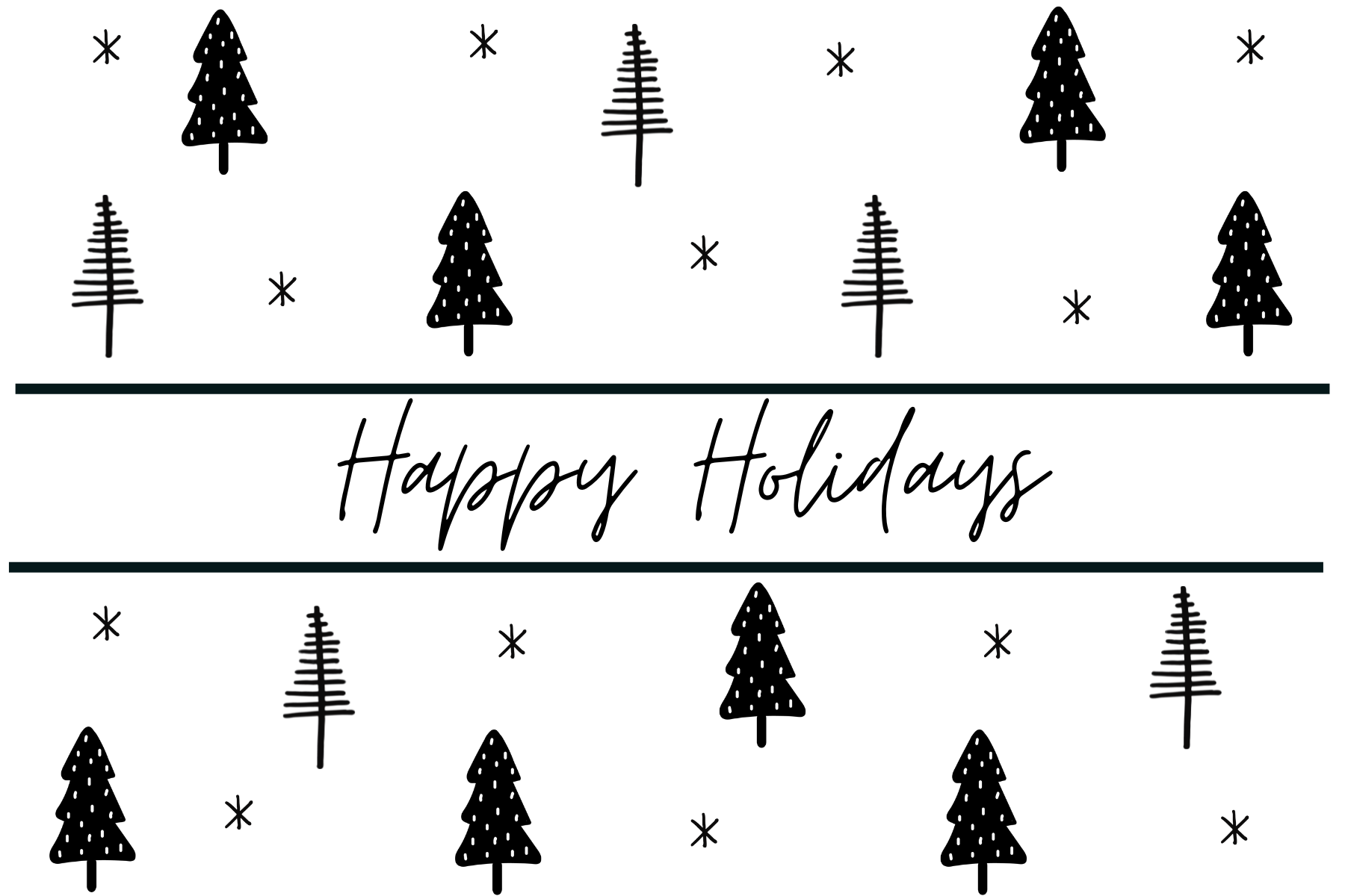 Happy Holidays (Black & White)