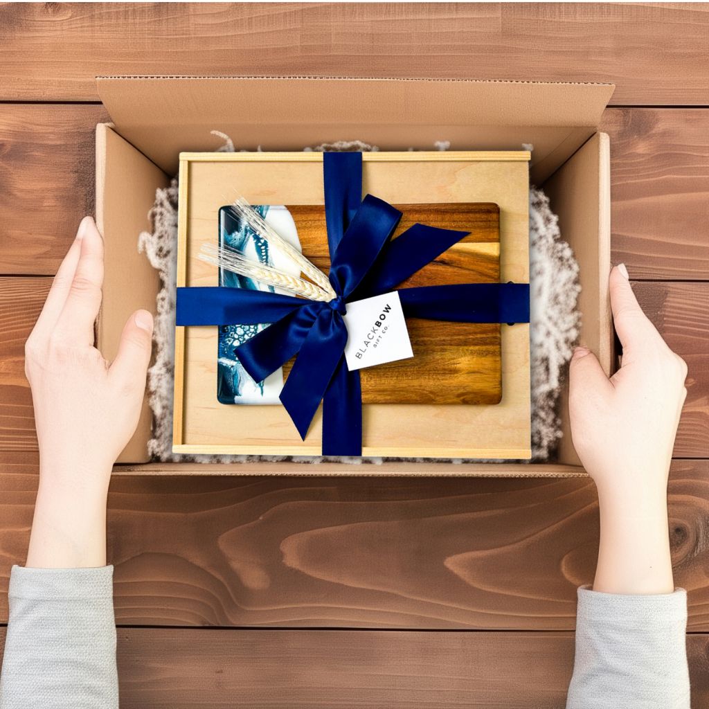 flat rate shipping gift box Black bow gift co