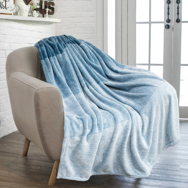 Fleece Throw Blanket - Sea Blue Gradient