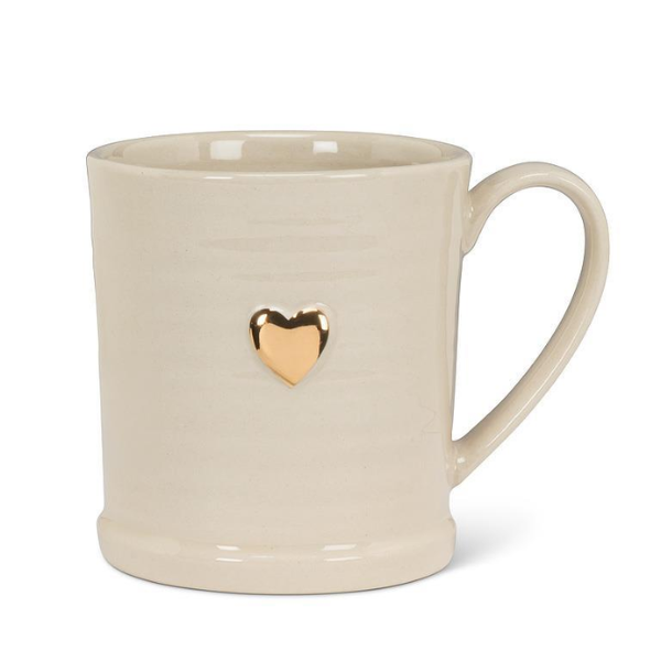 Gold Heart Rimmed Mug