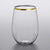 Gold Rim Stemless Wine Glass