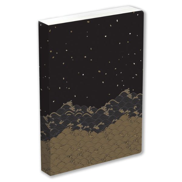 Golden Waves Dotted Hardcover Journal