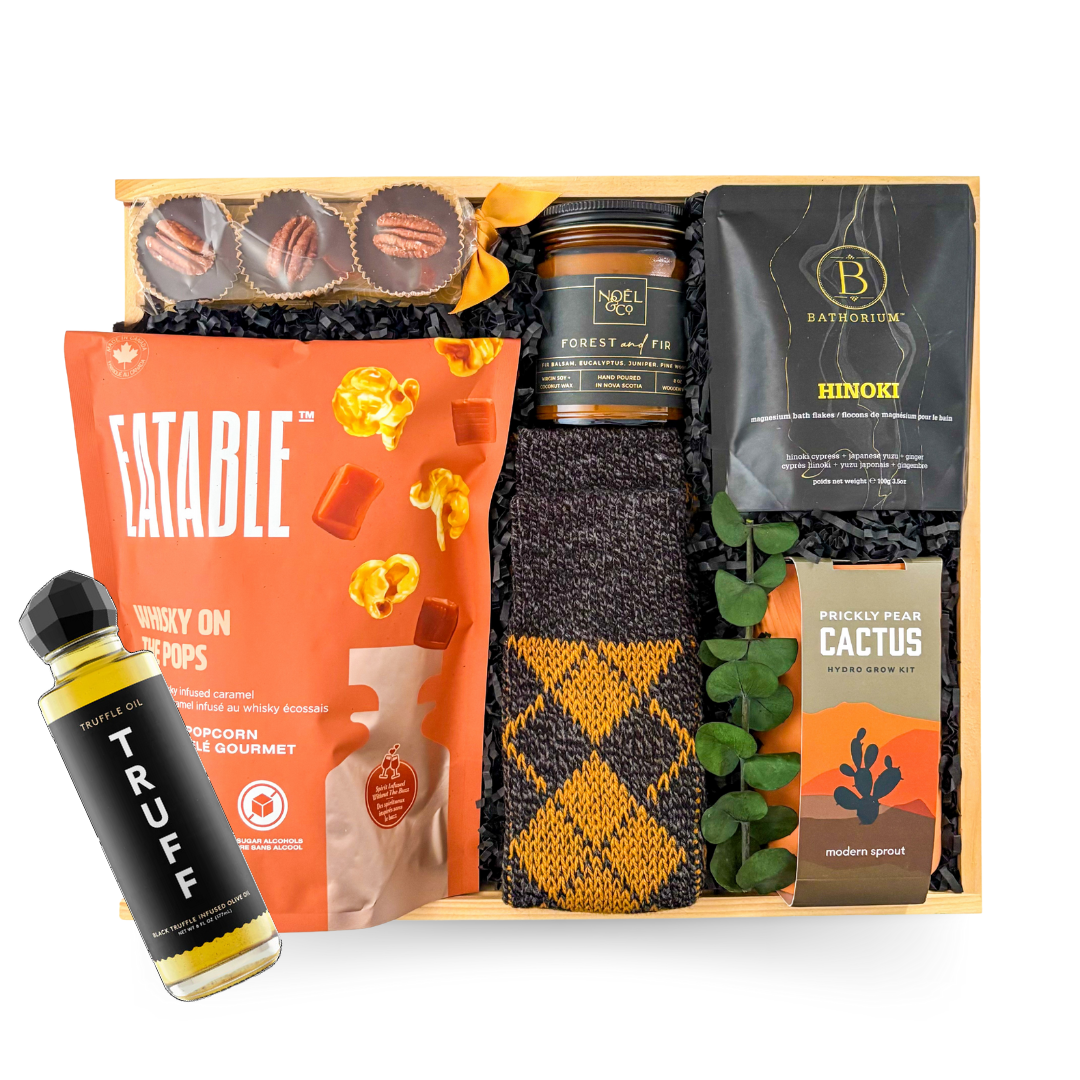 Luxury black and gold gift box with elegant details and refined presentation by Black Bow Gift Co.