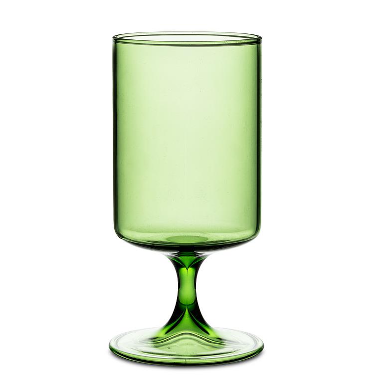 Green Short Stem Vintage Glass