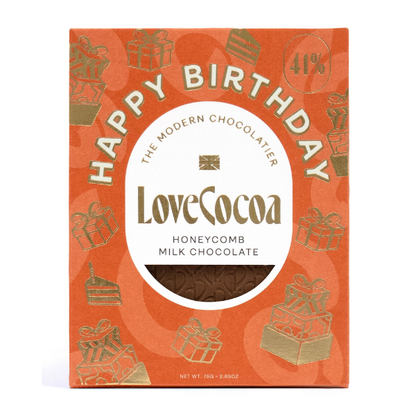Happy Birthday - Honeycomb Milk Chocolate Bar