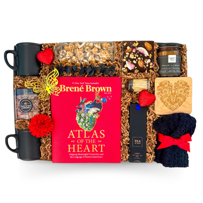 Heart Reflections self-care gift inspired by Brené Brown’s Atlas of the Heart, with cozy and calming wellness touches.