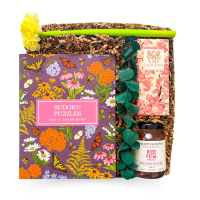 Bright spring gift with floral-inspired elements, styled in cheerful colors and a fresh, uplifting aesthetic.