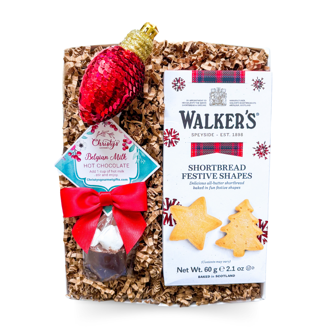Luxury holiday hot chocolate and cookie gift box