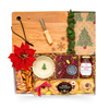 Holiday Nibble Box large window box with burgundy ribbon, charcuterie-inspired treats, and festive serving pieces for sharing