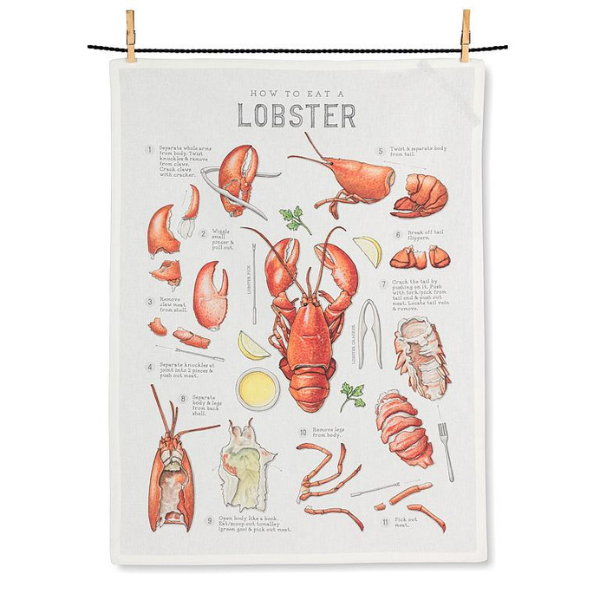 How to Eat a Lobster Dishtowel
