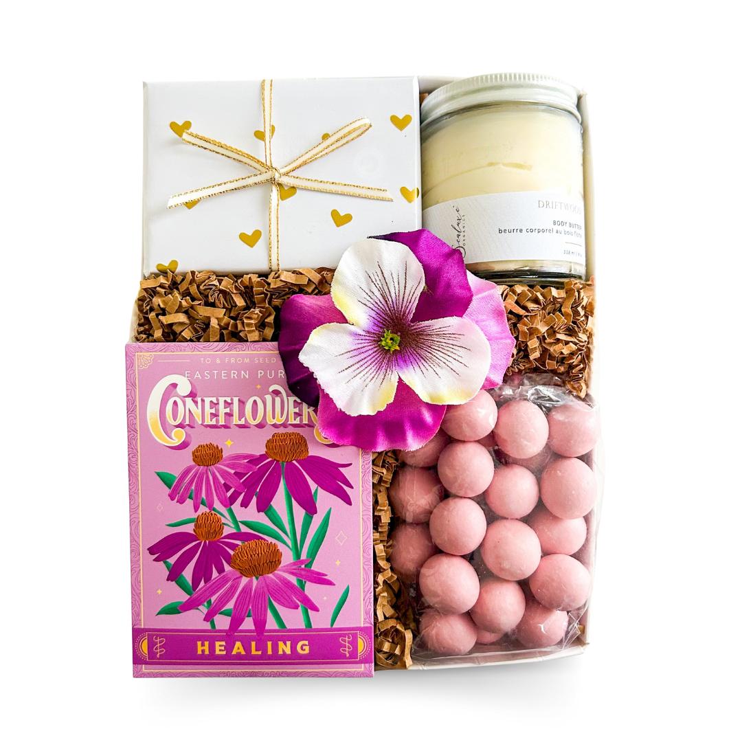 Healing Gift Sets, Thoughtful Gifts For Recovery, Shipped Gift Boxes Canada, Self-Care Gift Sets, Comforting Gift Boxes, Wellness Gifts For Her, Gourmet & Restorative Gifts, Gifts With Cookies And Skincare, Modern Wellness Gifts, Gifts With Seed Packets, Soothing Snack Gifts, Mindful Gift Boxes, Self-Love Gift Ideas, Relaxation Treat Sets, Natural Body Care Gifts, Sentimental Gift Boxes, Uplifting Budget-Friendly Gifts For Friends, Affordable Self-Care Curated Sets, Energy-Themed Gifts, Plant-Inspired Gift
