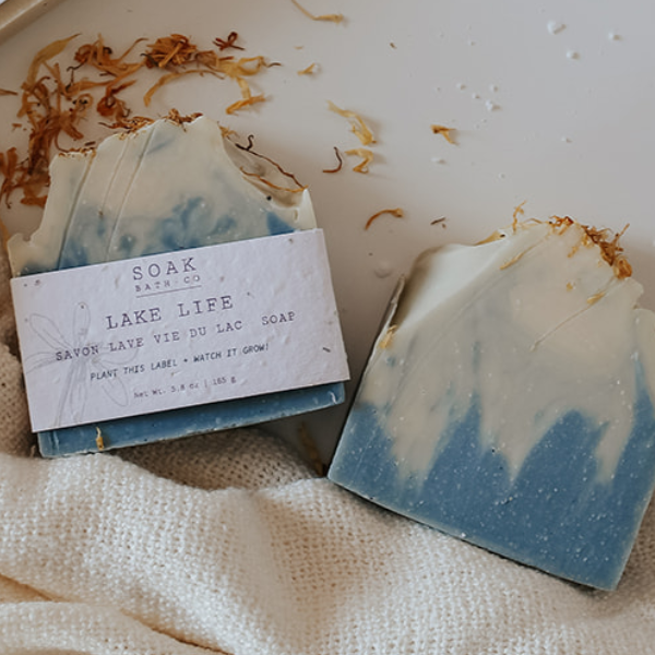 Lake Life Soap Bar with Wildflower Seed Paper