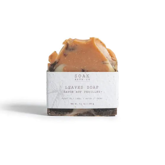Leaves Soap Bar with Wildflower Seed Paper