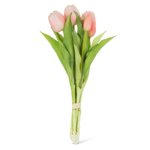 Lifelike 5 Stem Tulip Bunch Pink