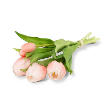 Lifelike 5 Stem Tulip Bunch Pink