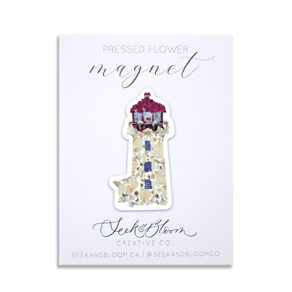 Lighthouse Pressed Flower Magnet