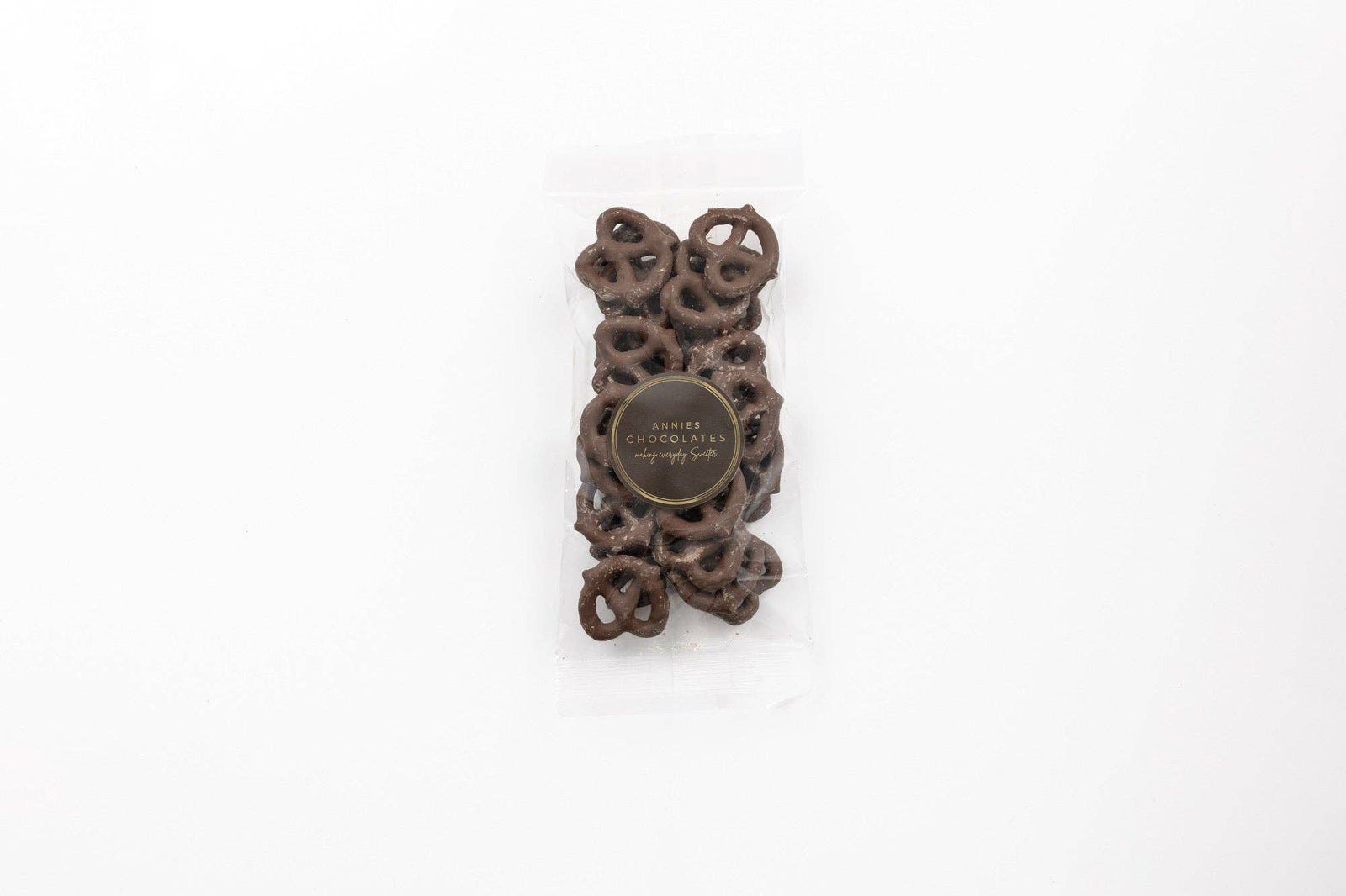 Annie’s Chocolates milk chocolate covered lightly salted pretzels