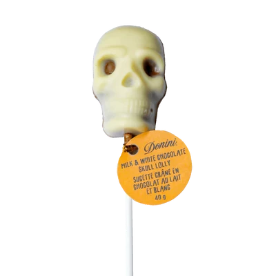 Milk and White Chocolate Skull Lollipop
