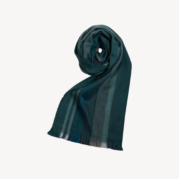 Natural Alpaca Scarf - Forest Green