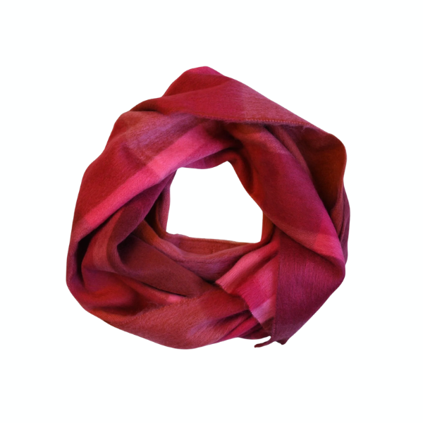Seamless Natural Alpaca Scarf - Red