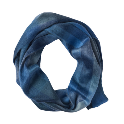 Natural Alpaca Scarf - Blue