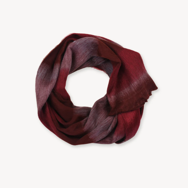 Natural Alpaca Seamless Scarf - Burgundy