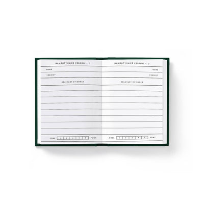 Open Naughty and Nice tiny holiday diary lined pages