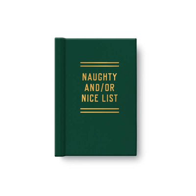 Naughty and Nice tiny holiday diary with vintage-inspired cover, 112 gilded-edge pages, and compact 2.75 by 3.75 inch design.
