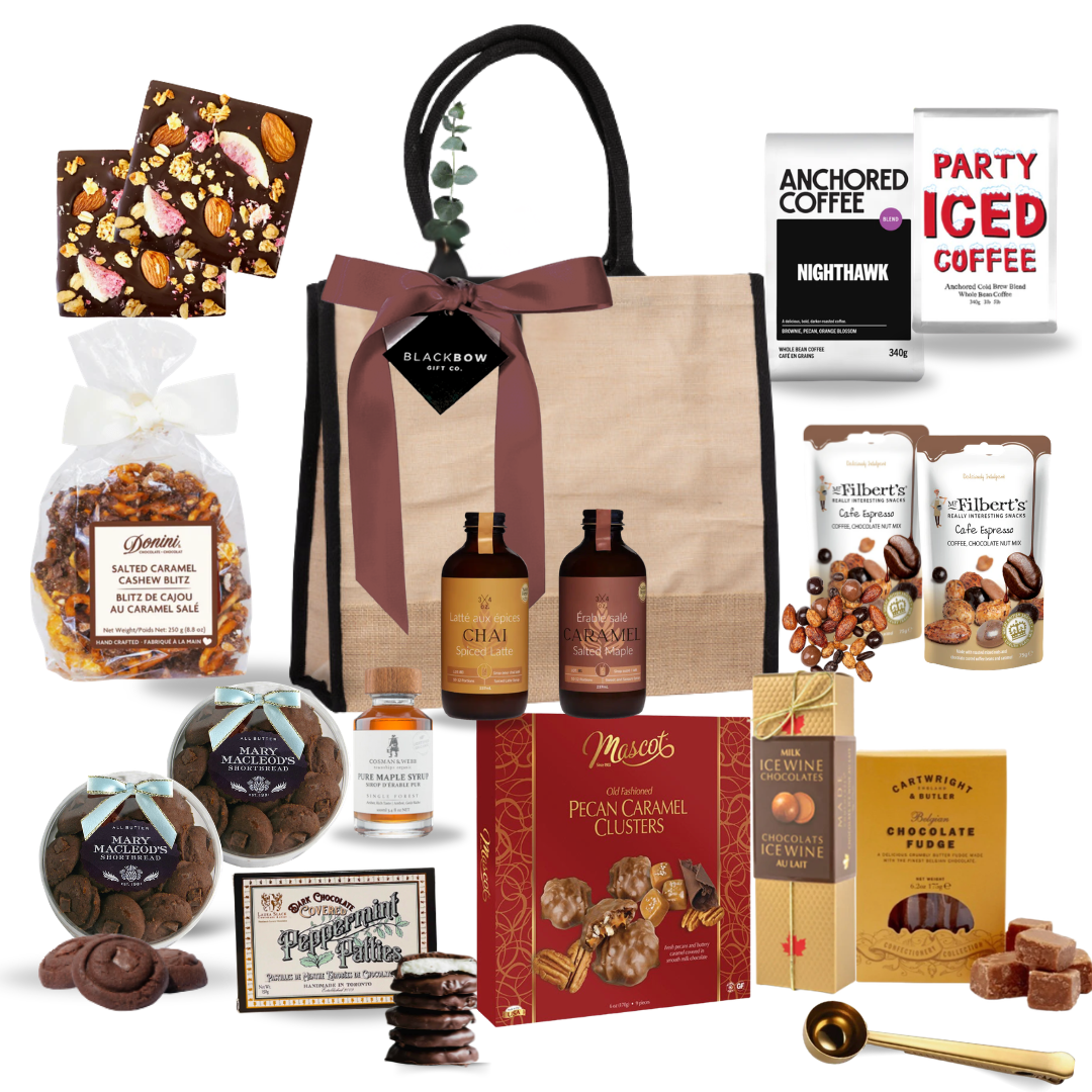Coffee Break gourmet gift tote with coffee, cookies, and espresso-inspired treats for small groups