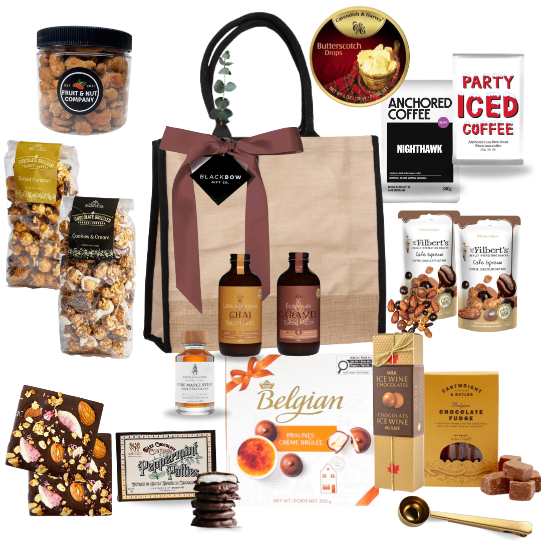 Coffee Break gourmet gift tote with coffee, cookies, and espresso-inspired treats for small groups