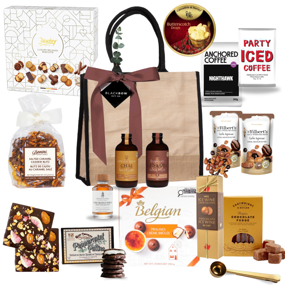 Coffee Break gourmet gift tote with coffee, cookies, and espresso-inspired treats for small groups