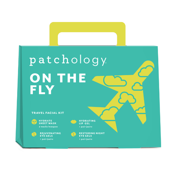 On The Fly Skincare Kit with four travel-friendly skincare treatments including face, eye, night and lip hydration treatments.