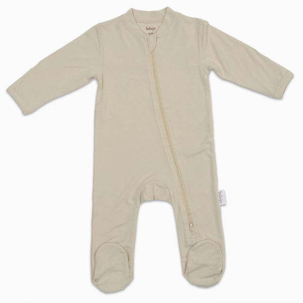 Organic Baby Sleeper In Beige 0-3M