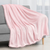 Pom Pom Fringe Throw Blanket - Light Pink