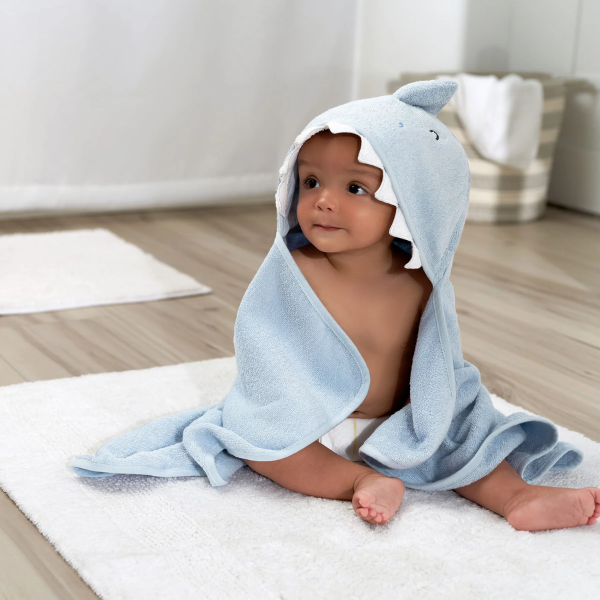 Premium One size 4 pc Baby Bath Set - Shark Design