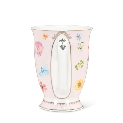 Pretty Floral Pedestal Mug - Pink